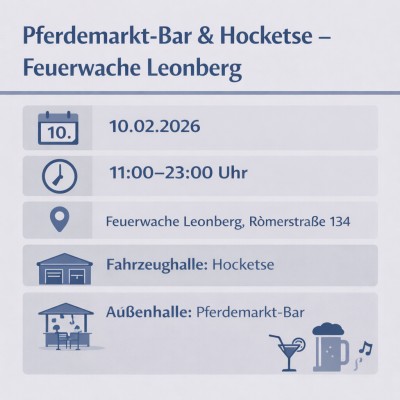 Pferdemarkt-Bar und Hocketse an der Feuerwache Leonberg